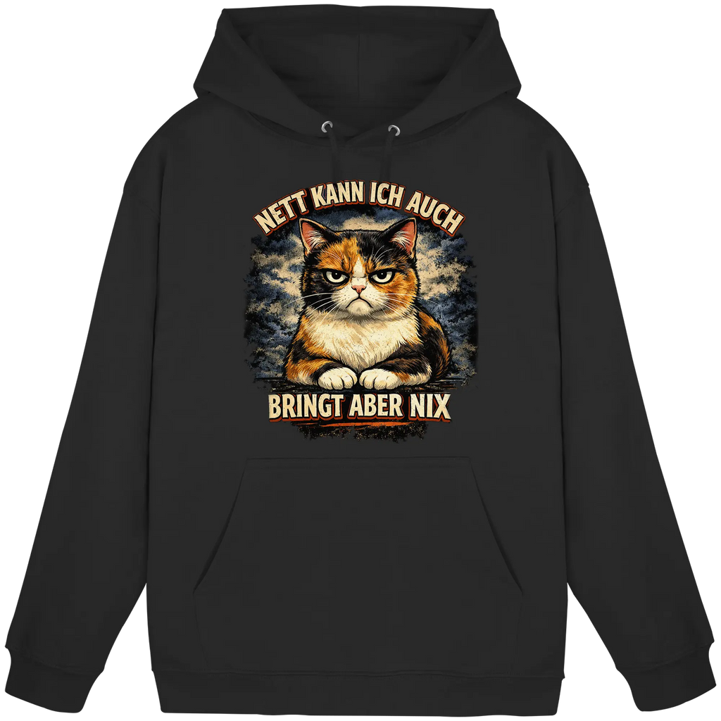 Nett kann ich auch - Bringt aber nix grumpy Cat - Basic Unisex Hoodie PAWentura