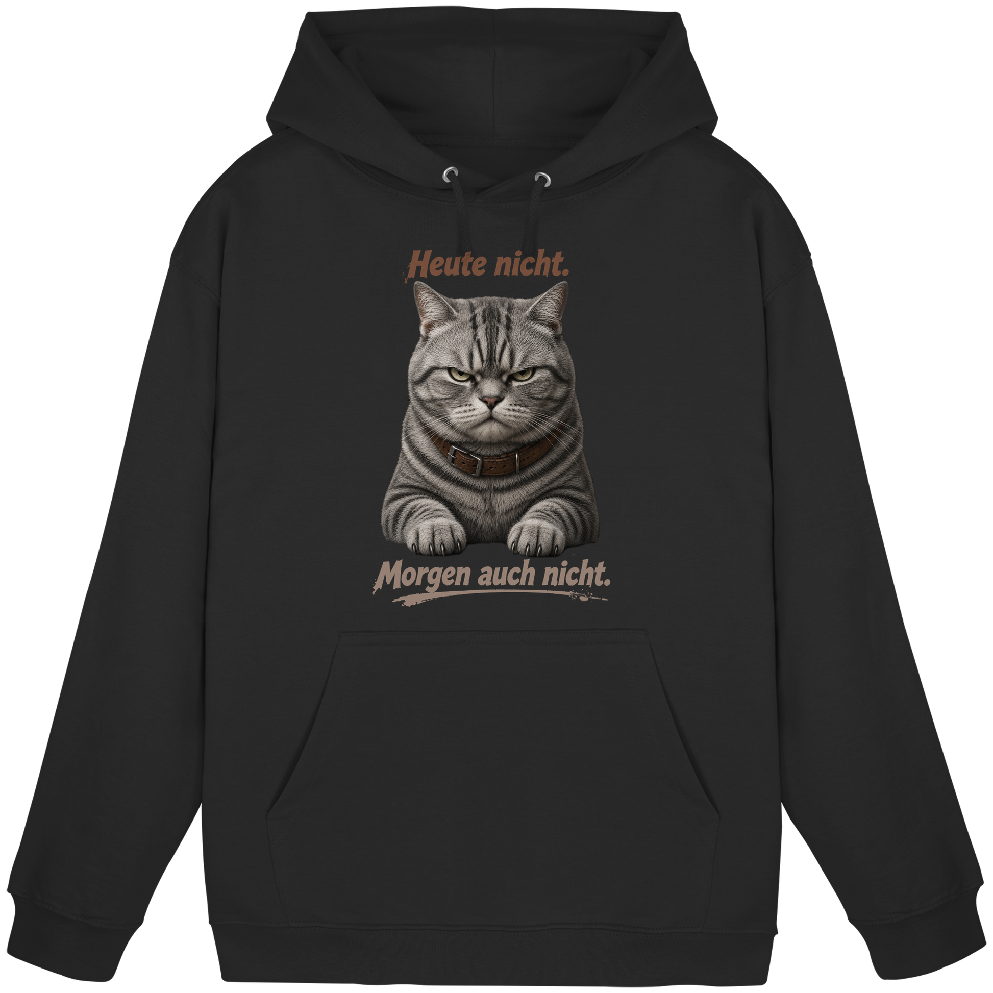 Heute nicht. Morgen auch nicht! Grumpy Tabby Katze  - Basic Unisex Hoodie