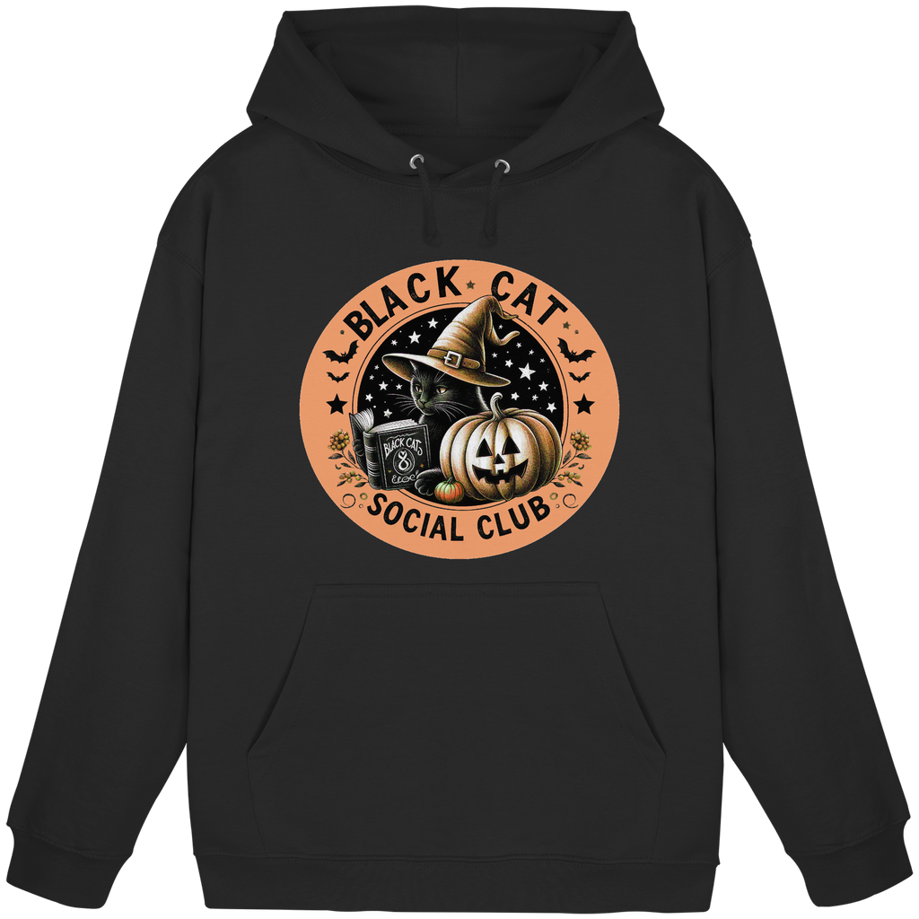 Halloween Black Cat Social Club - Basic Unisex Hoodie