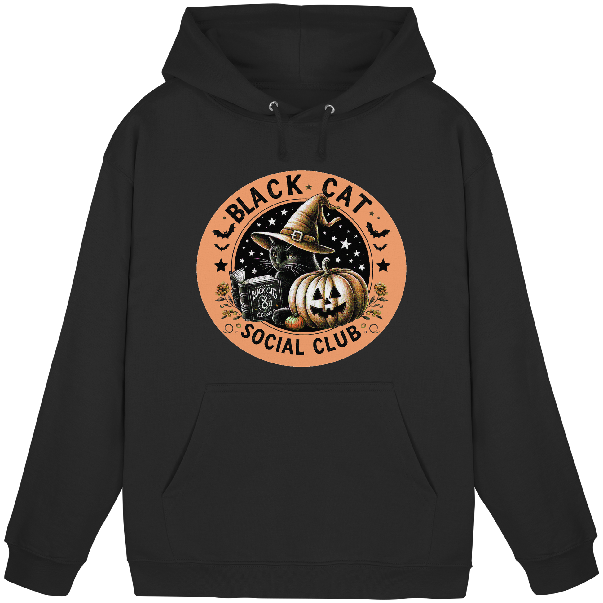 Halloween Black Cat Social Club - Basic Unisex Hoodie
