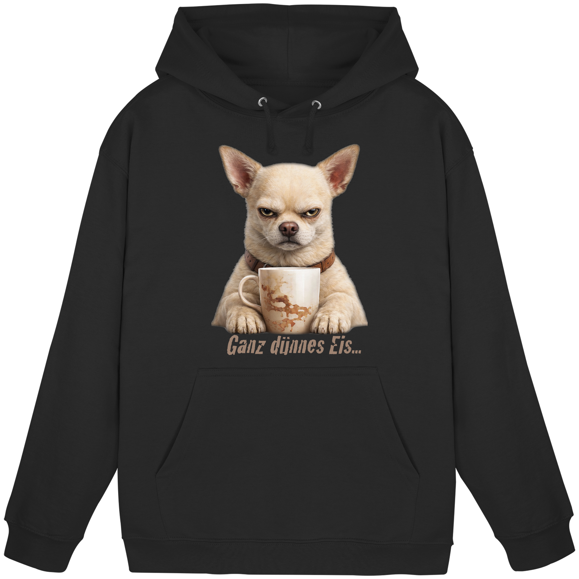 Ganz dünnes Eis. Chihuahua comic  - Basic Unisex Hoodie
