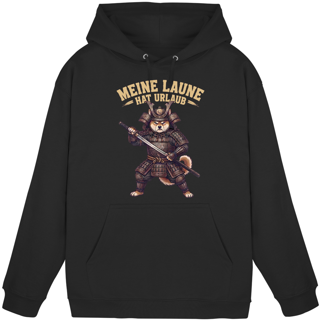 Meine Laune hat Urlaub – Lustiger Shiba Samurai Hund - Basic Unisex Hoodie