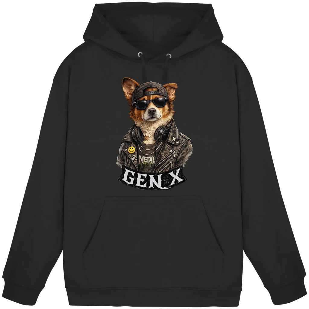 GEN X Funny Punk Dog 80s - Basic Unisex Hoodie - PAWentura