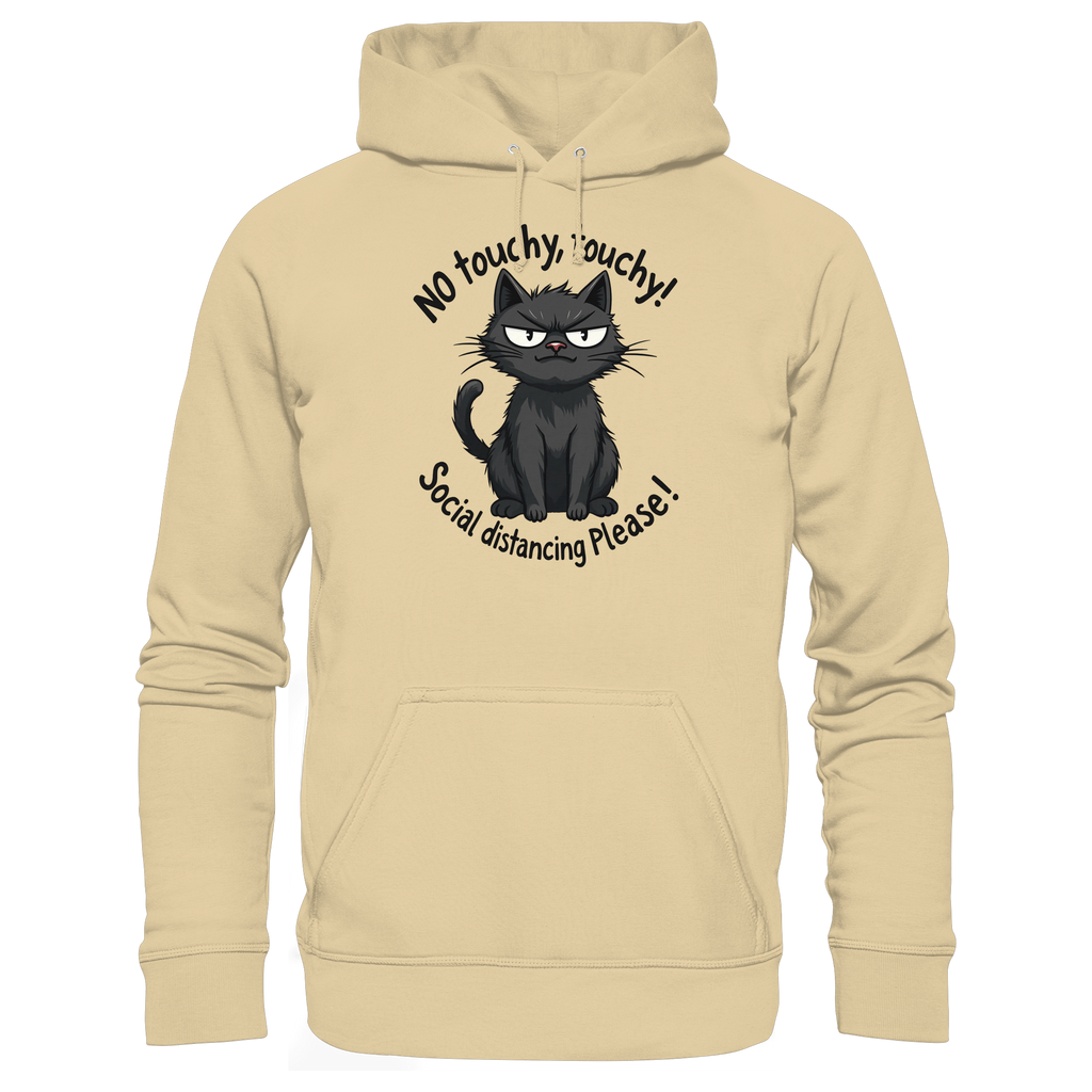 No touchy, touchy! Social distance Please! Black cat - Basic Unisex Hoodie