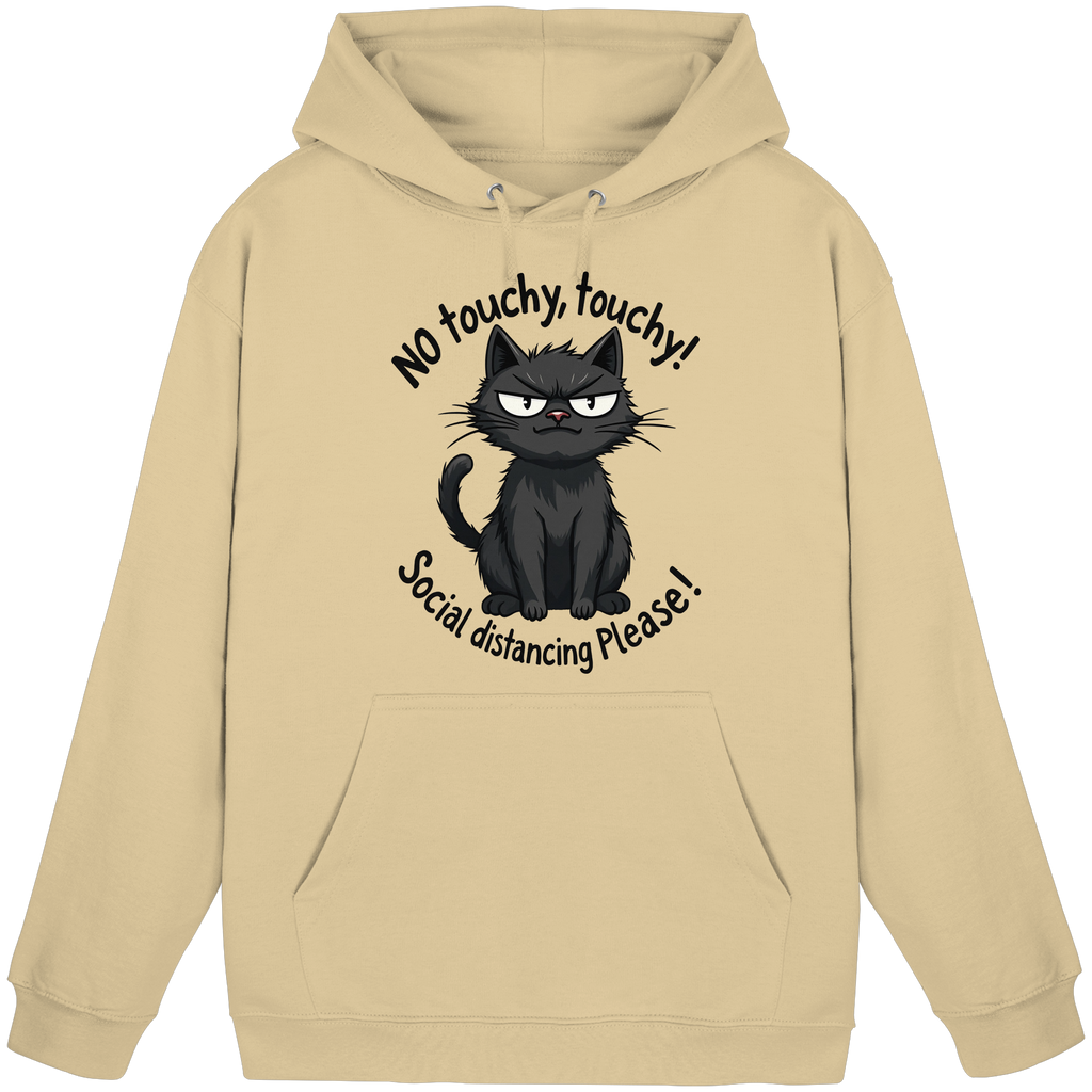 No touchy, touchy! Social distance Please! Black cat - Basic Unisex Hoodie