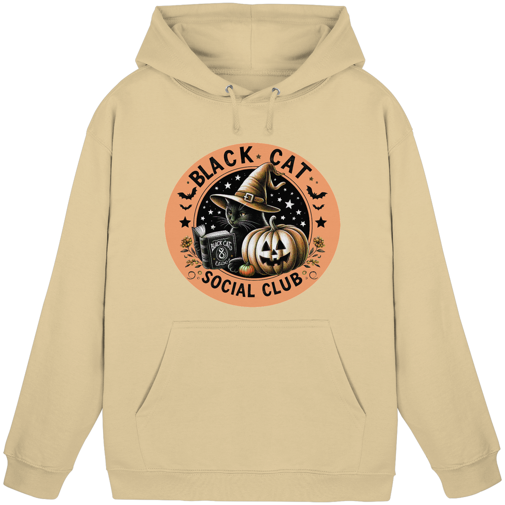 Halloween Black Cat Social Club - Basic Unisex Hoodie