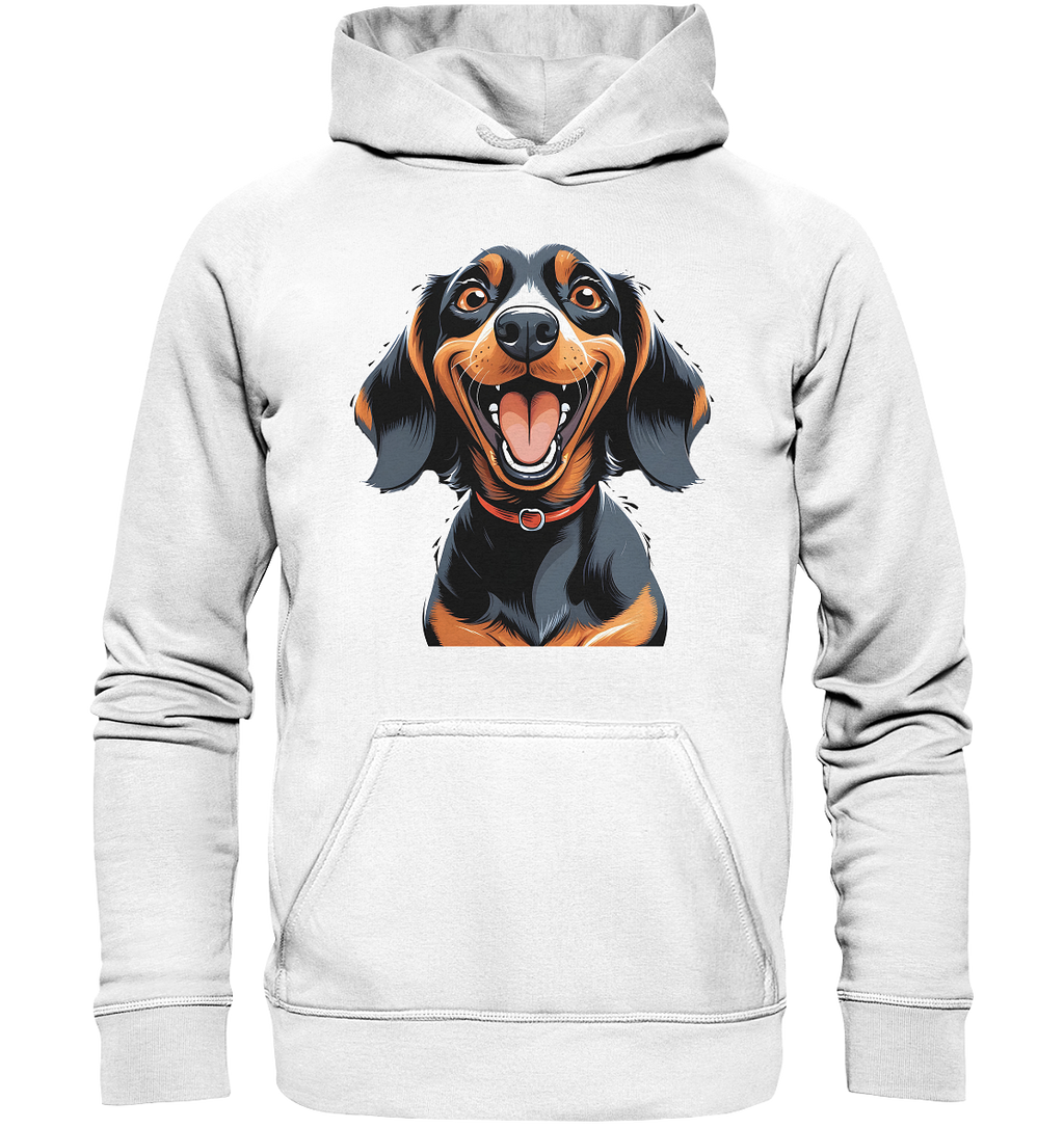 Happy Dackel Cartoon - Basic Unisex Hoodie