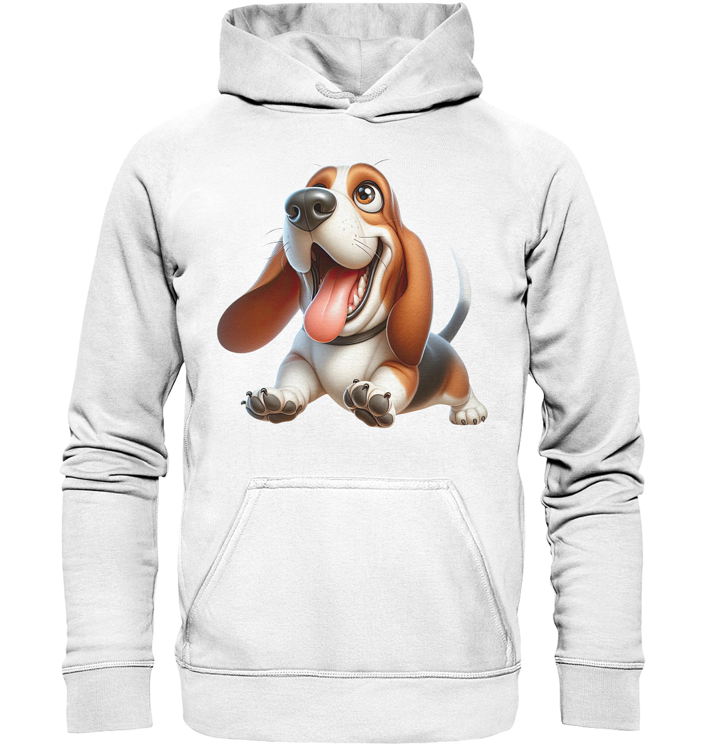 Basset Hound Cartoon personalisierbar - Basic Unisex Hoodie