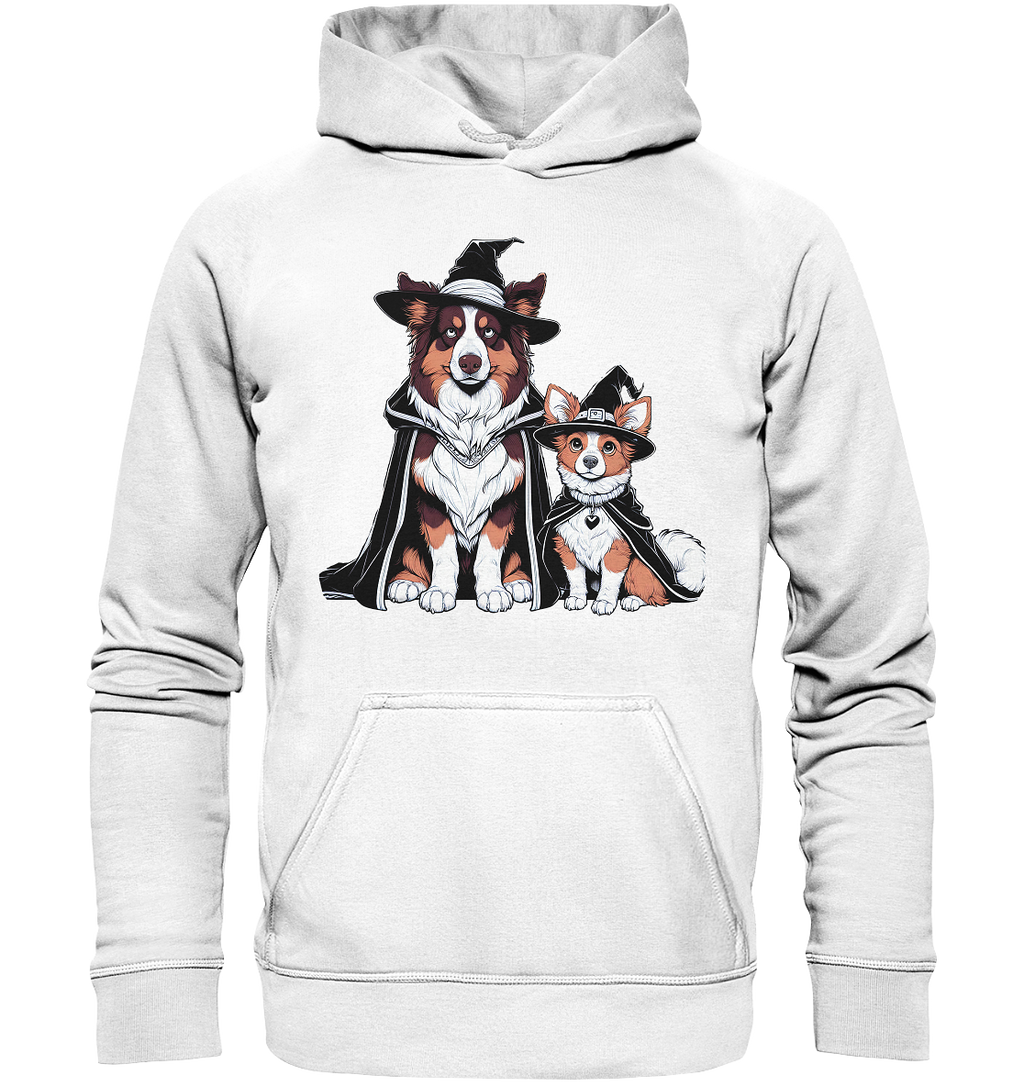 Halloween Wizard Hunde Terrier und Australian Sheppard  - Basic Unisex Hoodie