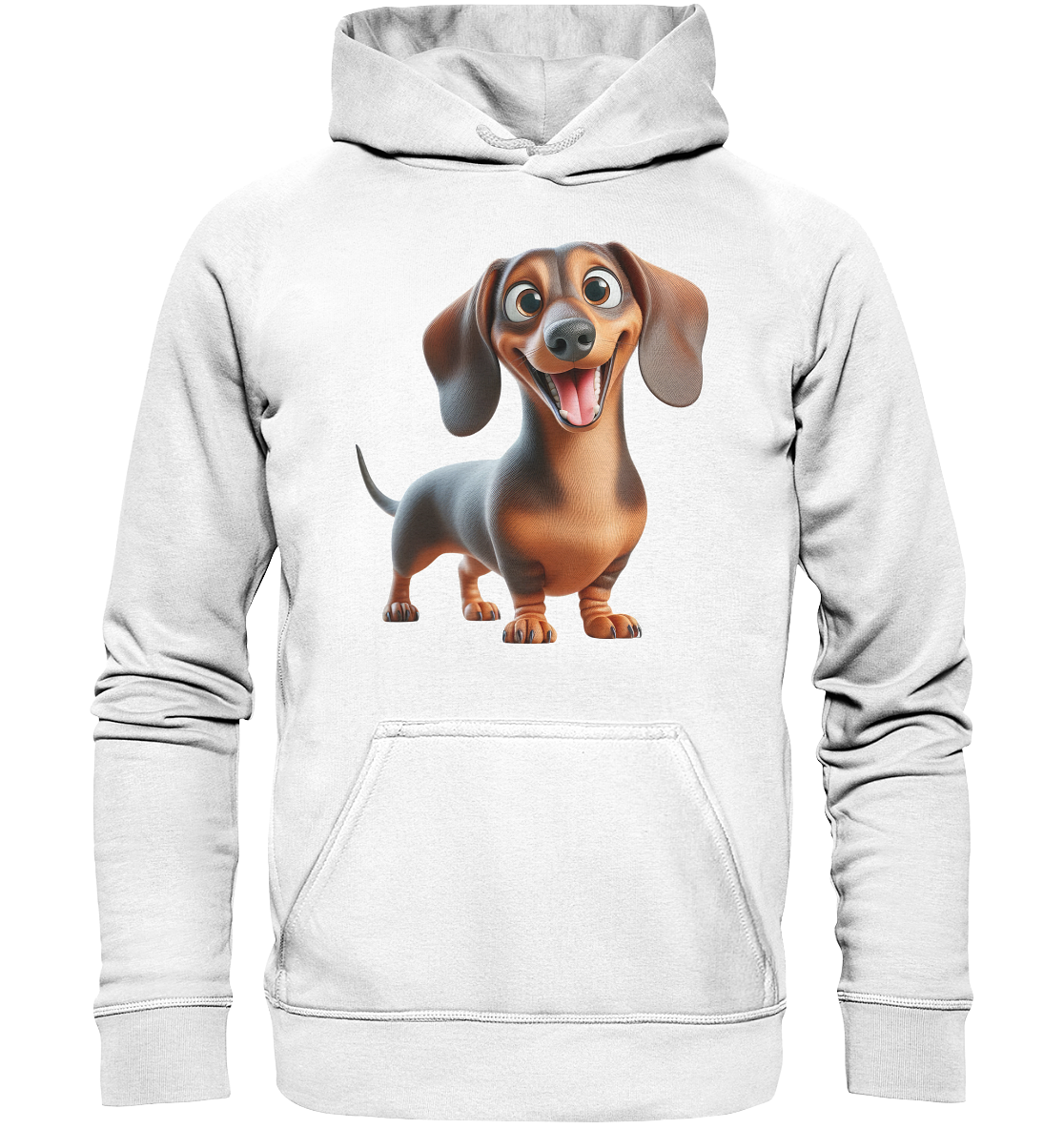 Happy Dackel Cartoon - personalisierbar - Basic Unisex Hoodie