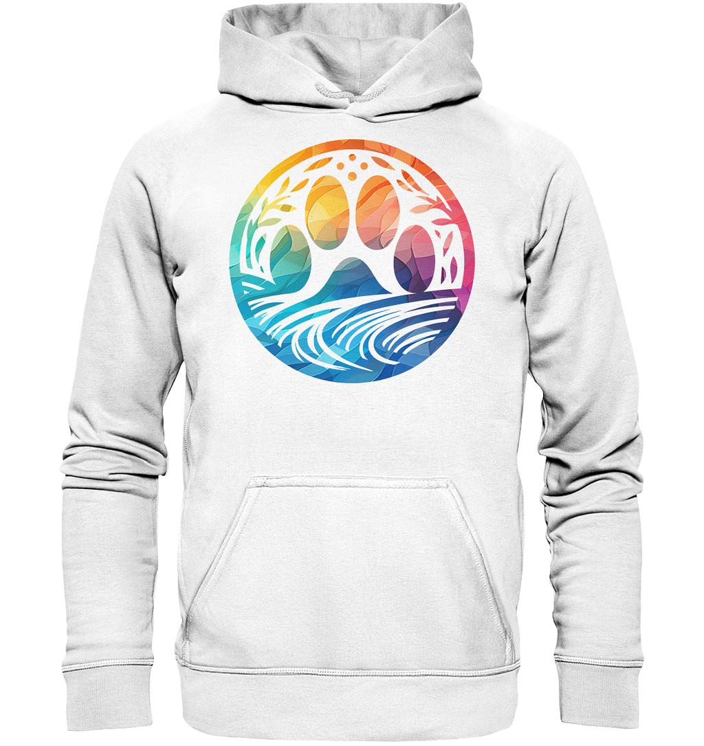 Modern Design Pfote mit regenbogenartigen Farbverlauf  - Basic Unisex Hoodie