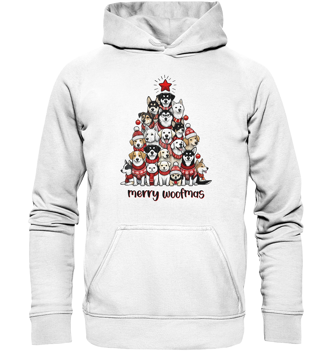 Weihnachten Christmas Hunde Baum Merry Woofmas - Basic Unisex Hoodie