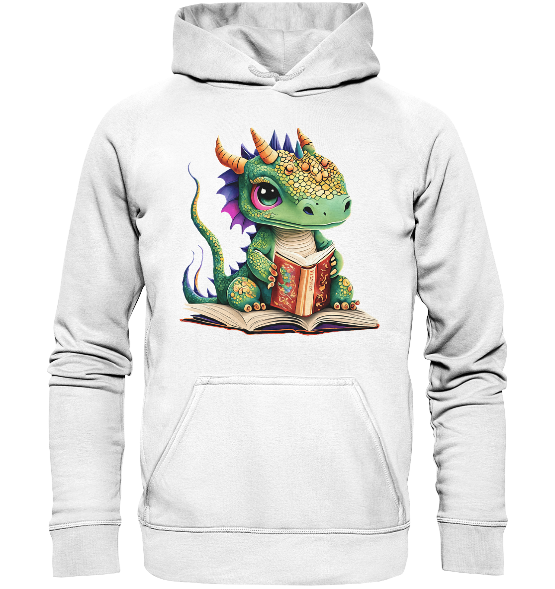 Kleiner lesender Drache -personalisierbar - Basic Unisex Hoodie