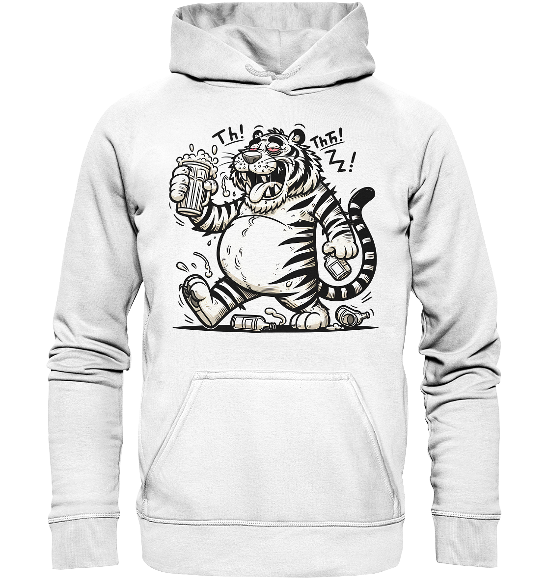 Drinkender Tiger Cartoon - Basic Unisex Hoodie