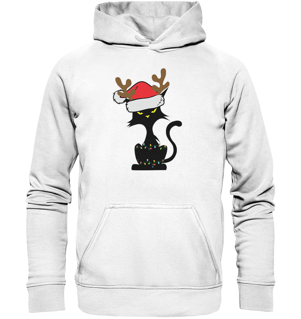 Grumpy Weihnachts Katze Cartoon - Basic Unisex Hoodie