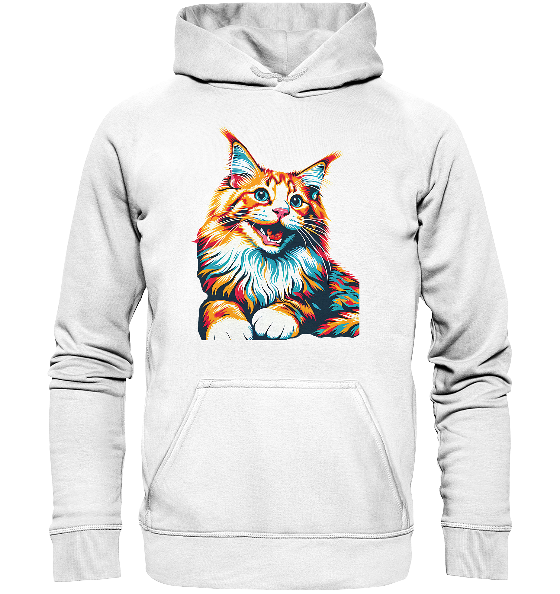 Maine Coon Katze Pop Art - personalisierbar - Basic Unisex Hoodie