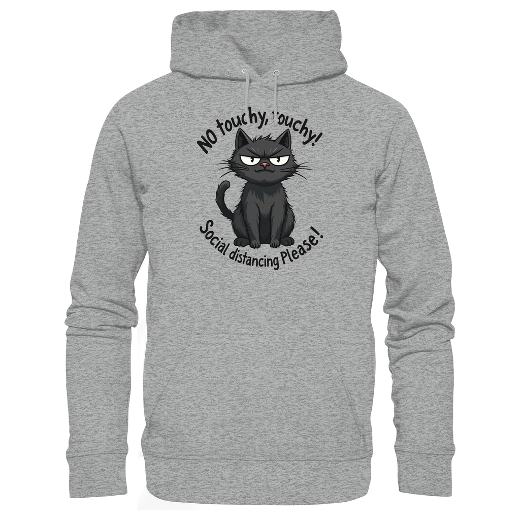 No touchy, touchy! Social distance Please! Black cat - Basic Unisex Hoodie