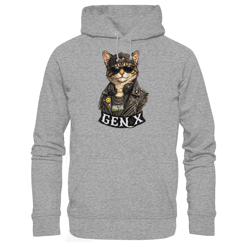 GEN X Funny Punk Cat - Basic Unisex Hoodie - PAWentura