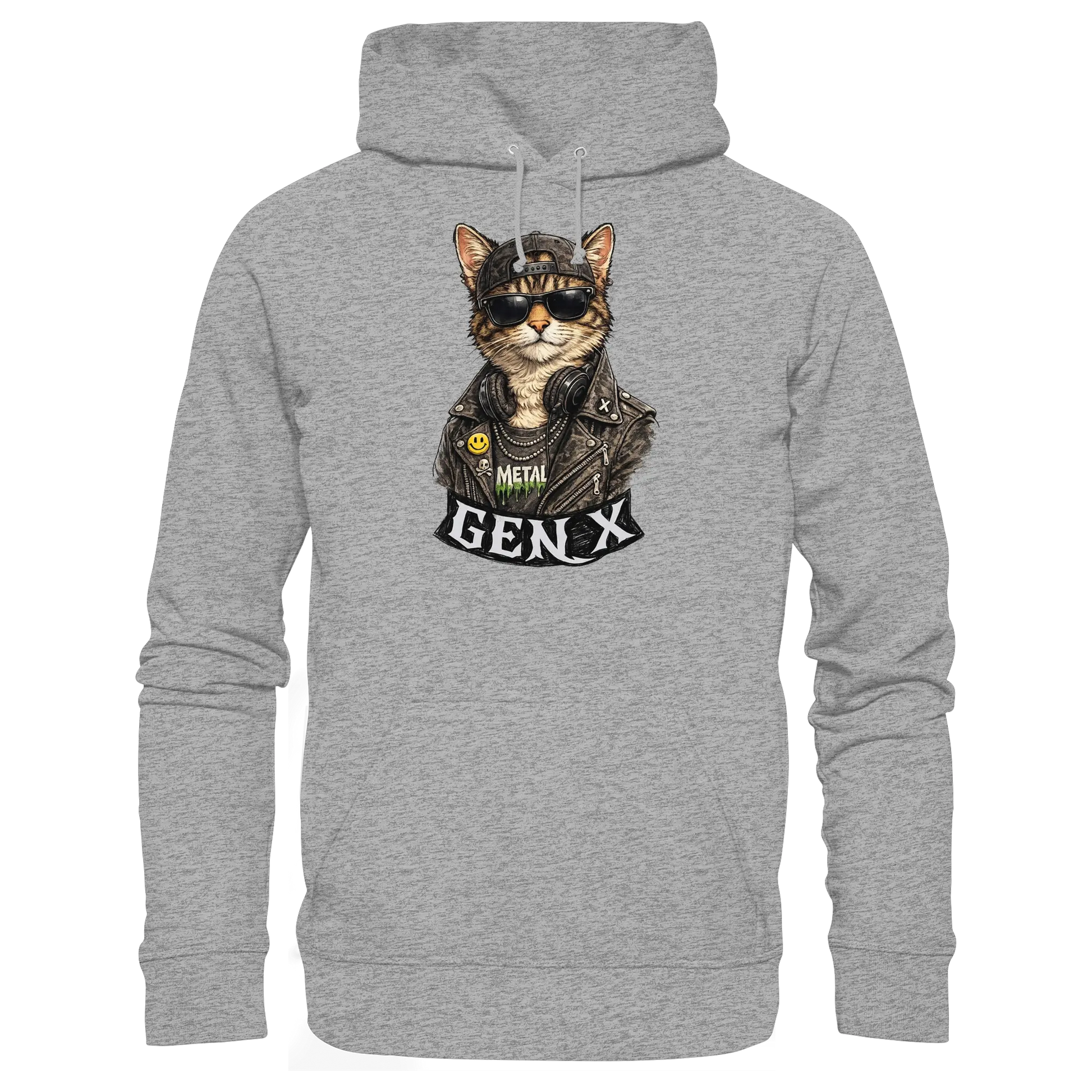 GEN X Funny Punk Cat - Basic Unisex Hoodie - PAWentura