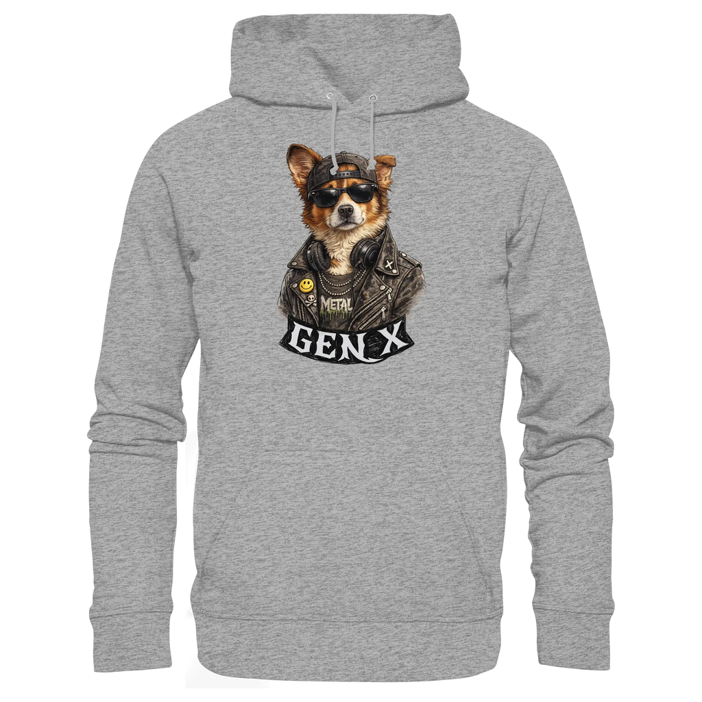 GEN X Funny Punk Dog 80s - Basic Unisex Hoodie - PAWentura