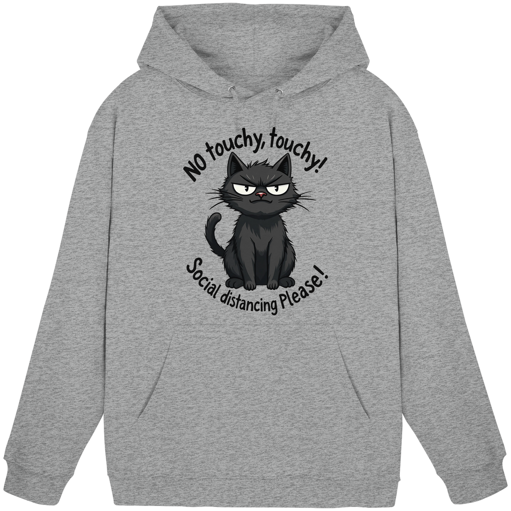 No touchy, touchy! Social distance Please! Black cat - Basic Unisex Hoodie