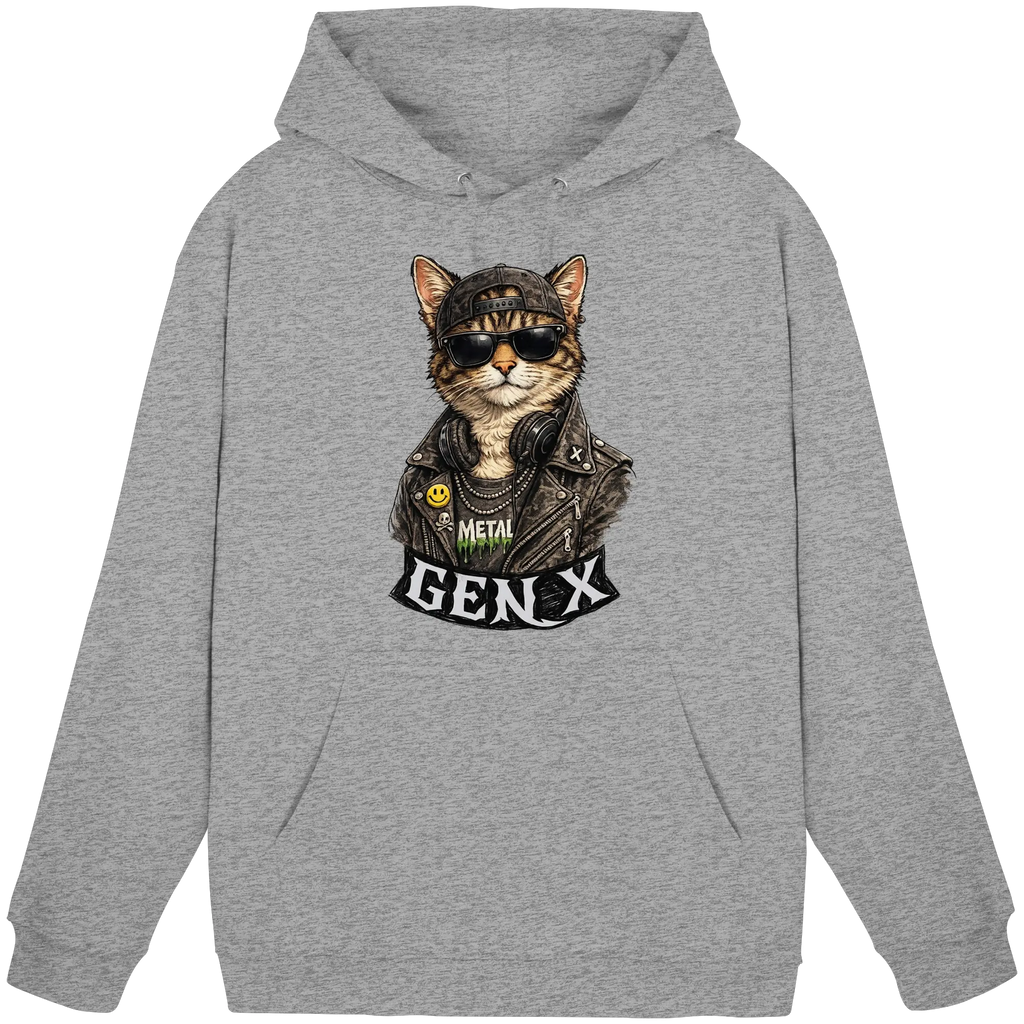 GEN X Funny Punk Cat - Basic Unisex Hoodie - PAWentura