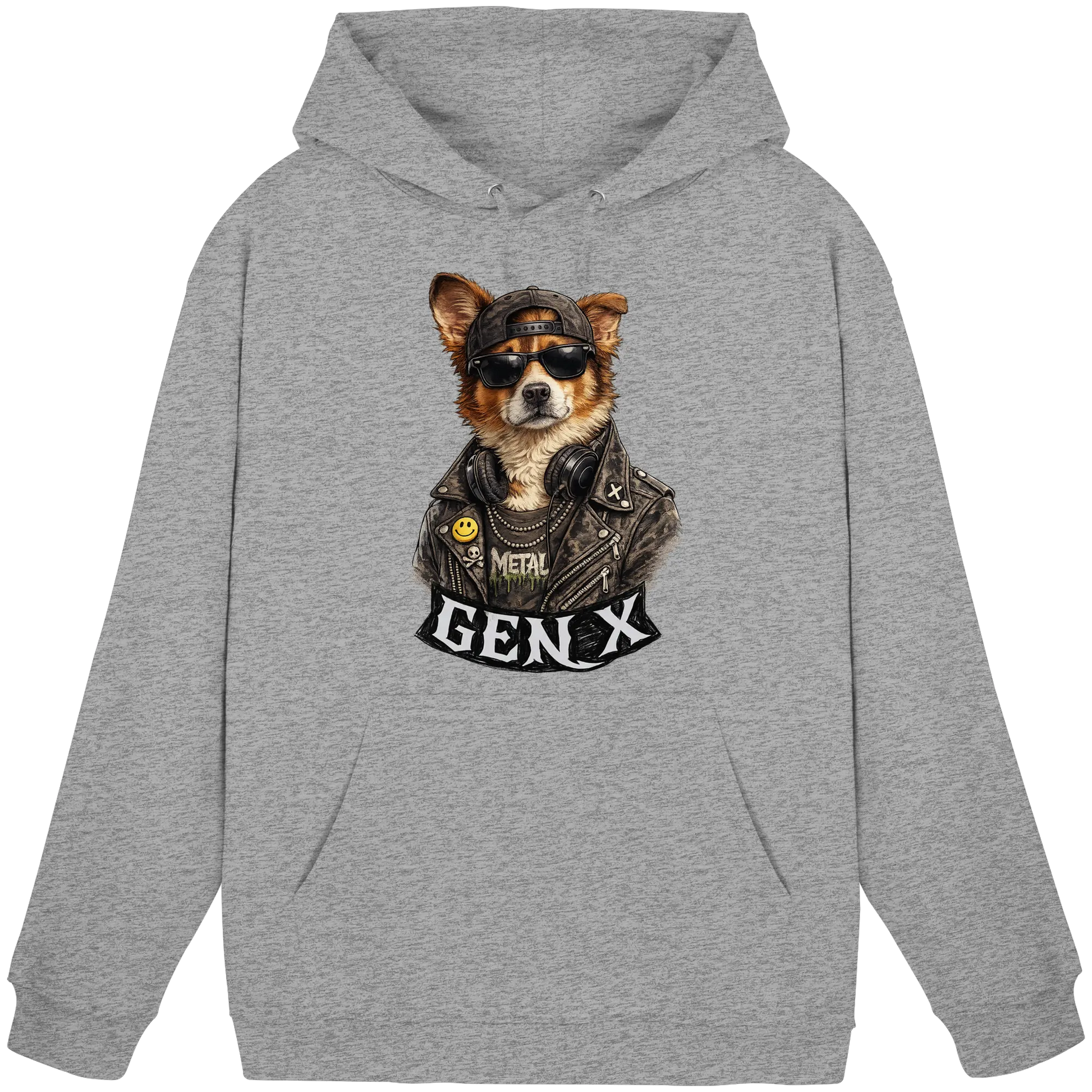 GEN X Funny Punk Dog 80s - Basic Unisex Hoodie - PAWentura
