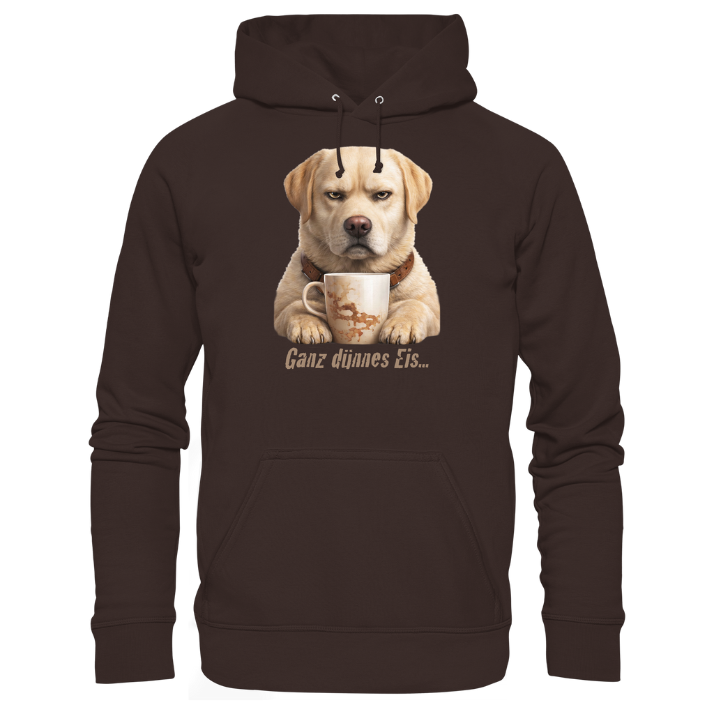 Ganz dünnes Eis- Grumpy Labrador Retreiver  - Basic Unisex Hoodie