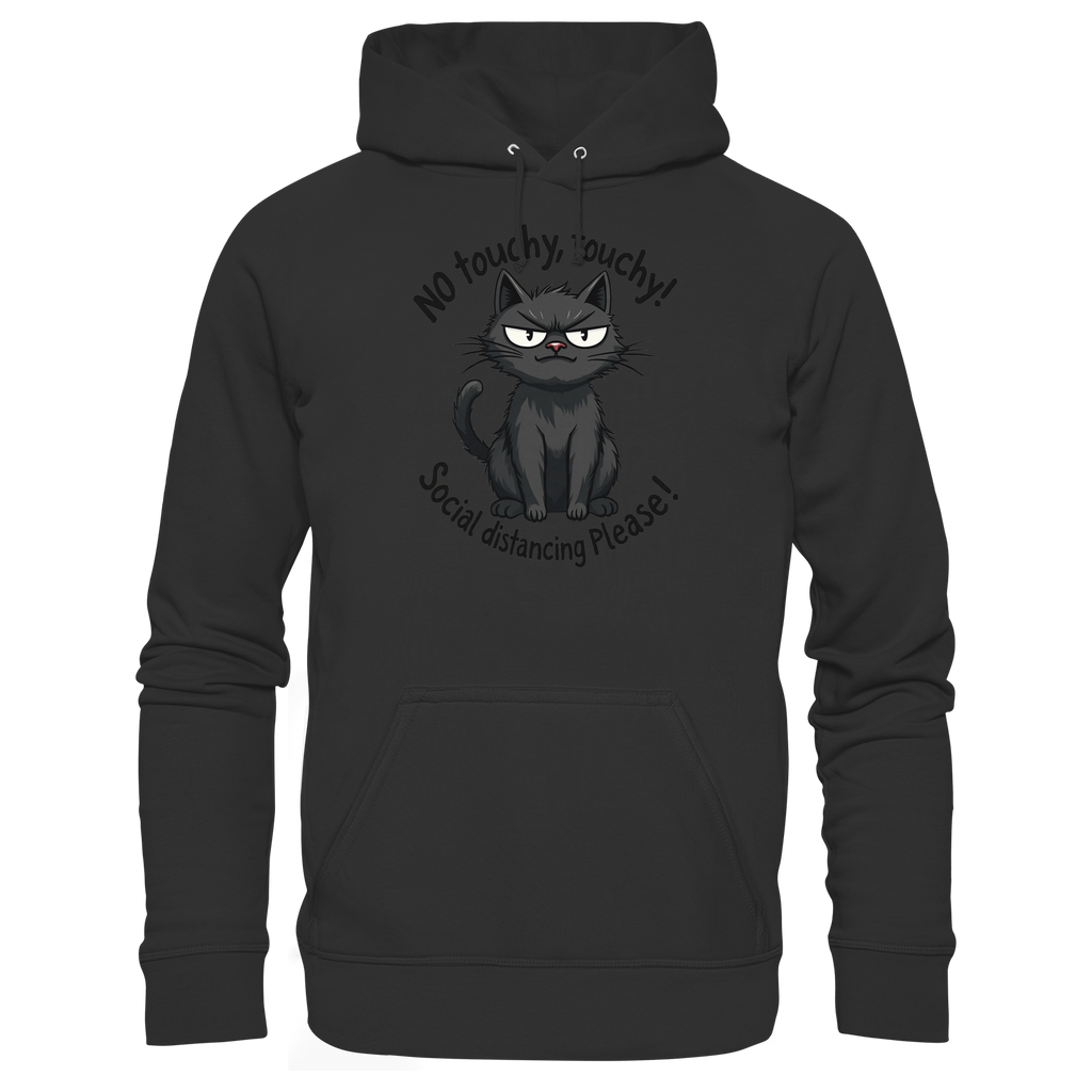 No touchy, touchy! Social distance Please! Black cat - Basic Unisex Hoodie