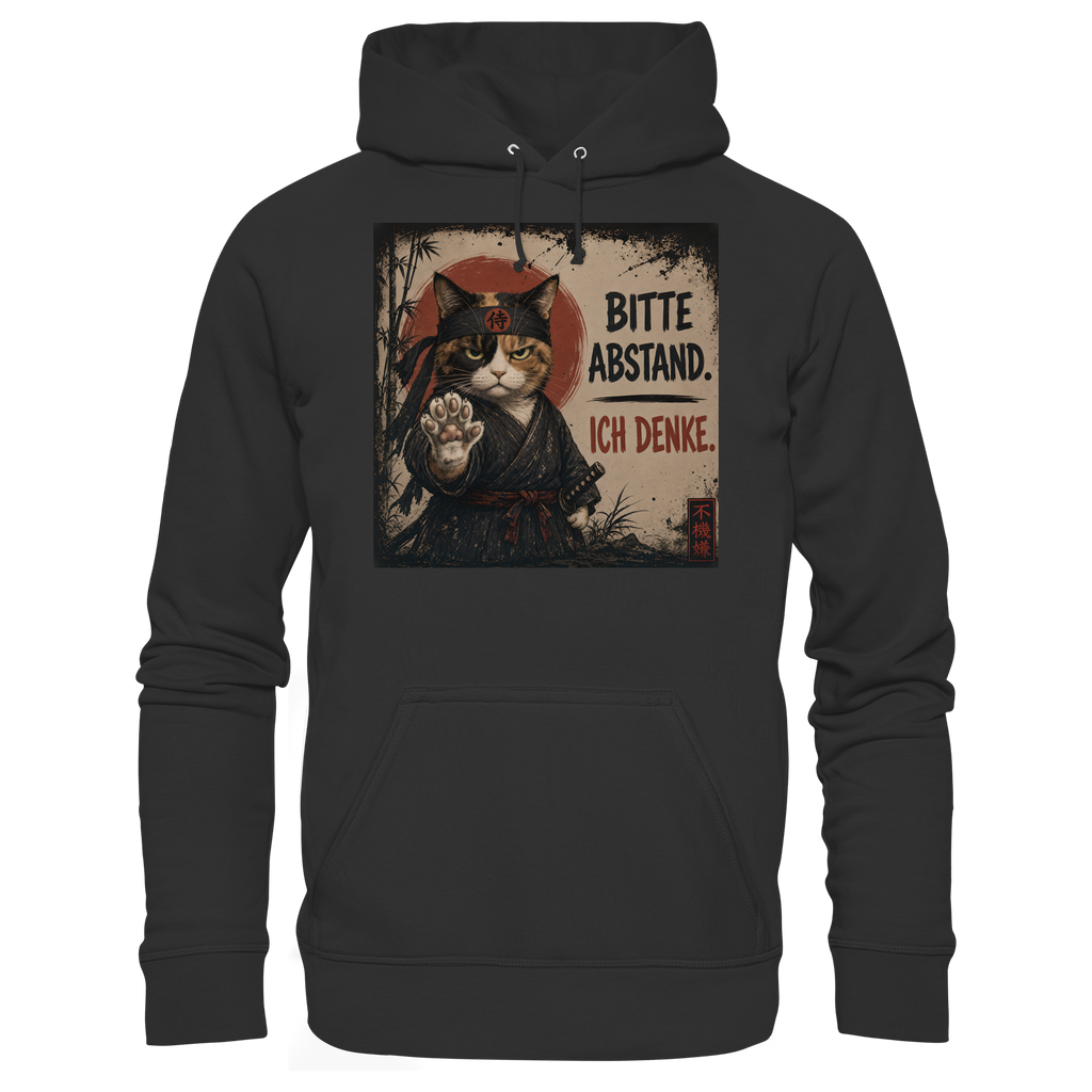 Cyberpunk Samurai grumpy Cat Bitte Abstand - Basic Unisex Hoodie