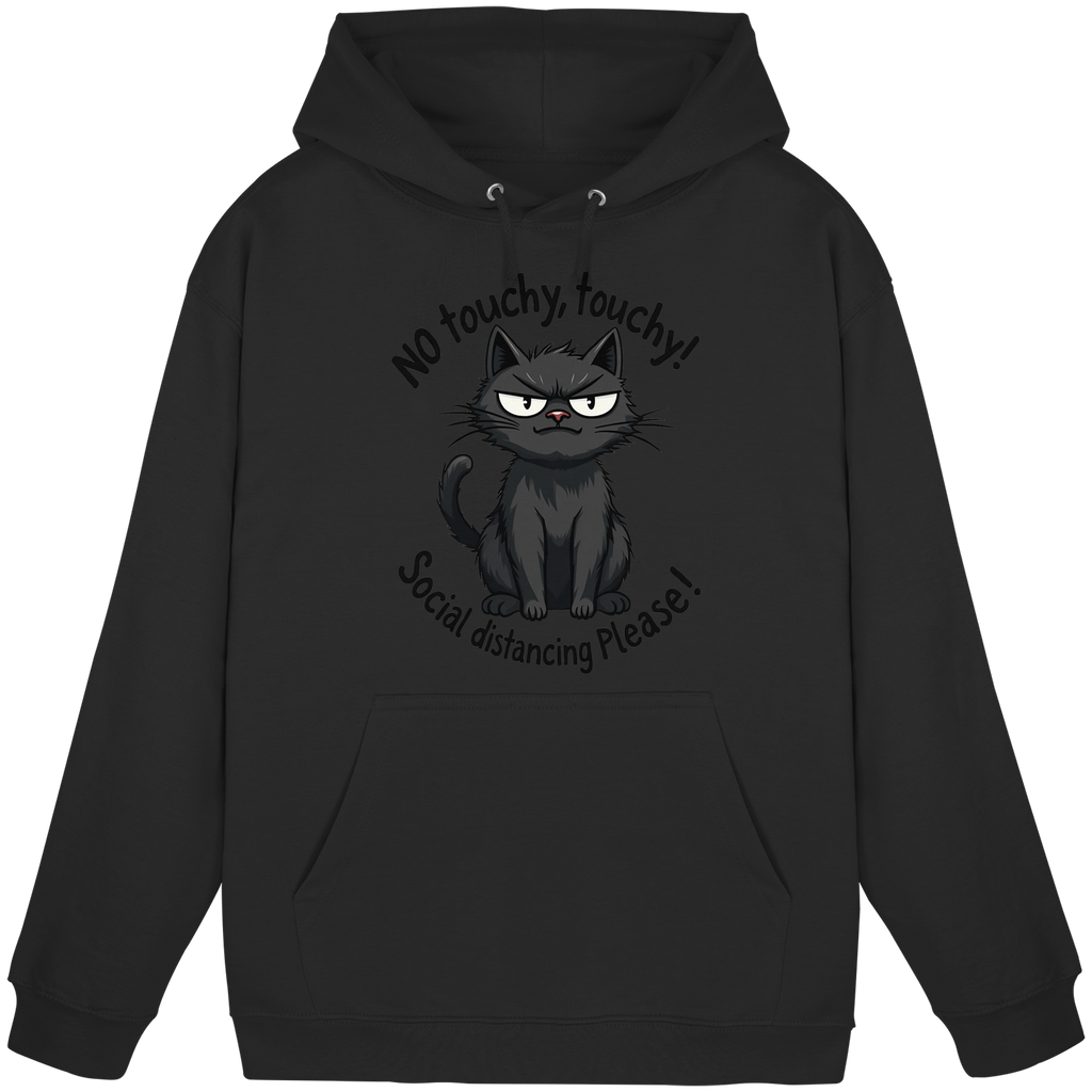 No touchy, touchy! Social distance Please! Black cat - Basic Unisex Hoodie
