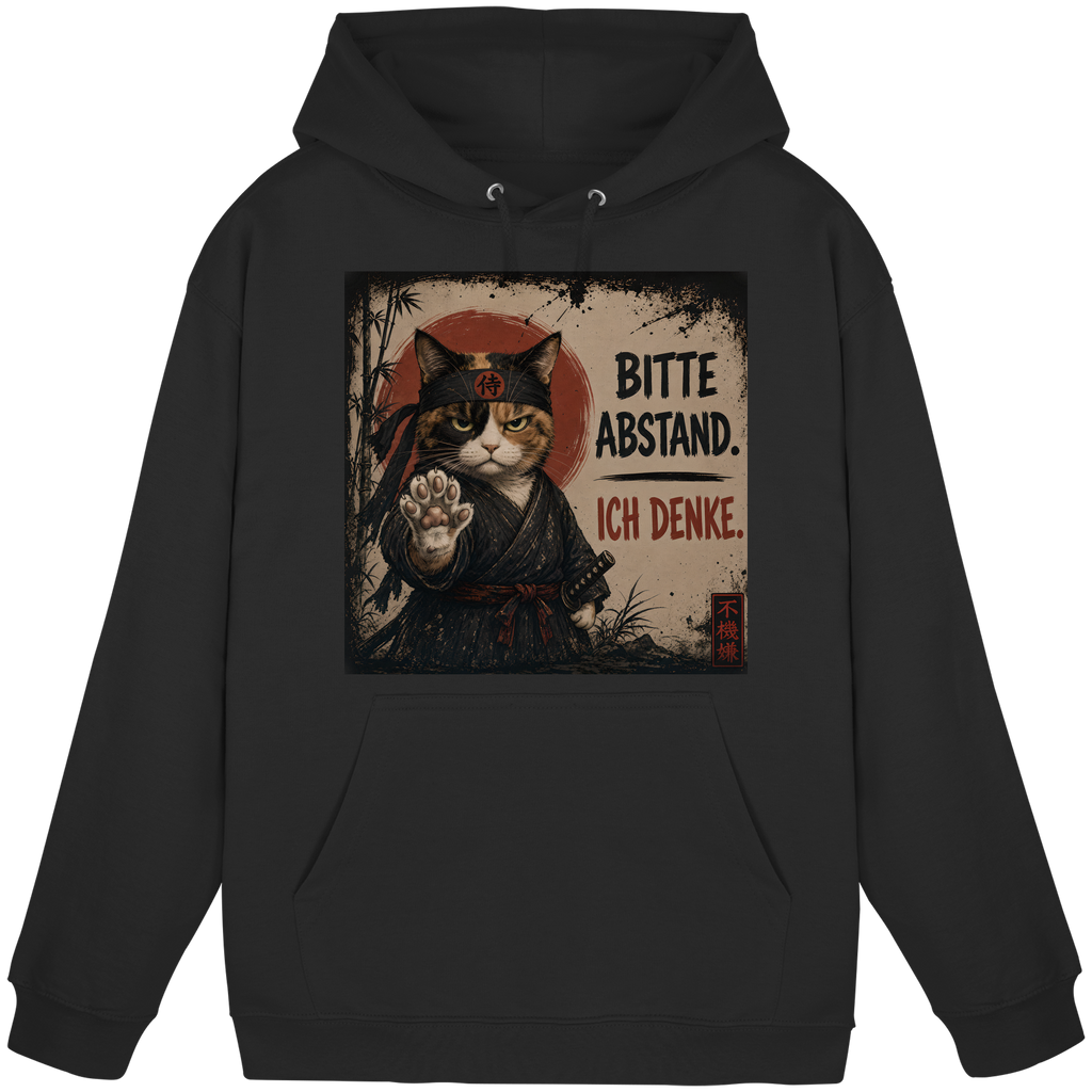 Cyberpunk Samurai grumpy Cat Bitte Abstand - Basic Unisex Hoodie