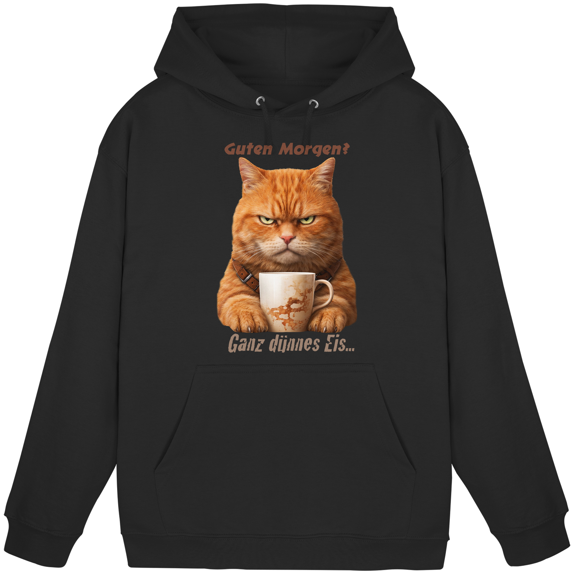 Guten Morgen Ganz dünnnes Eis. Ginger Cat comic  - Basic Unisex Hoodie