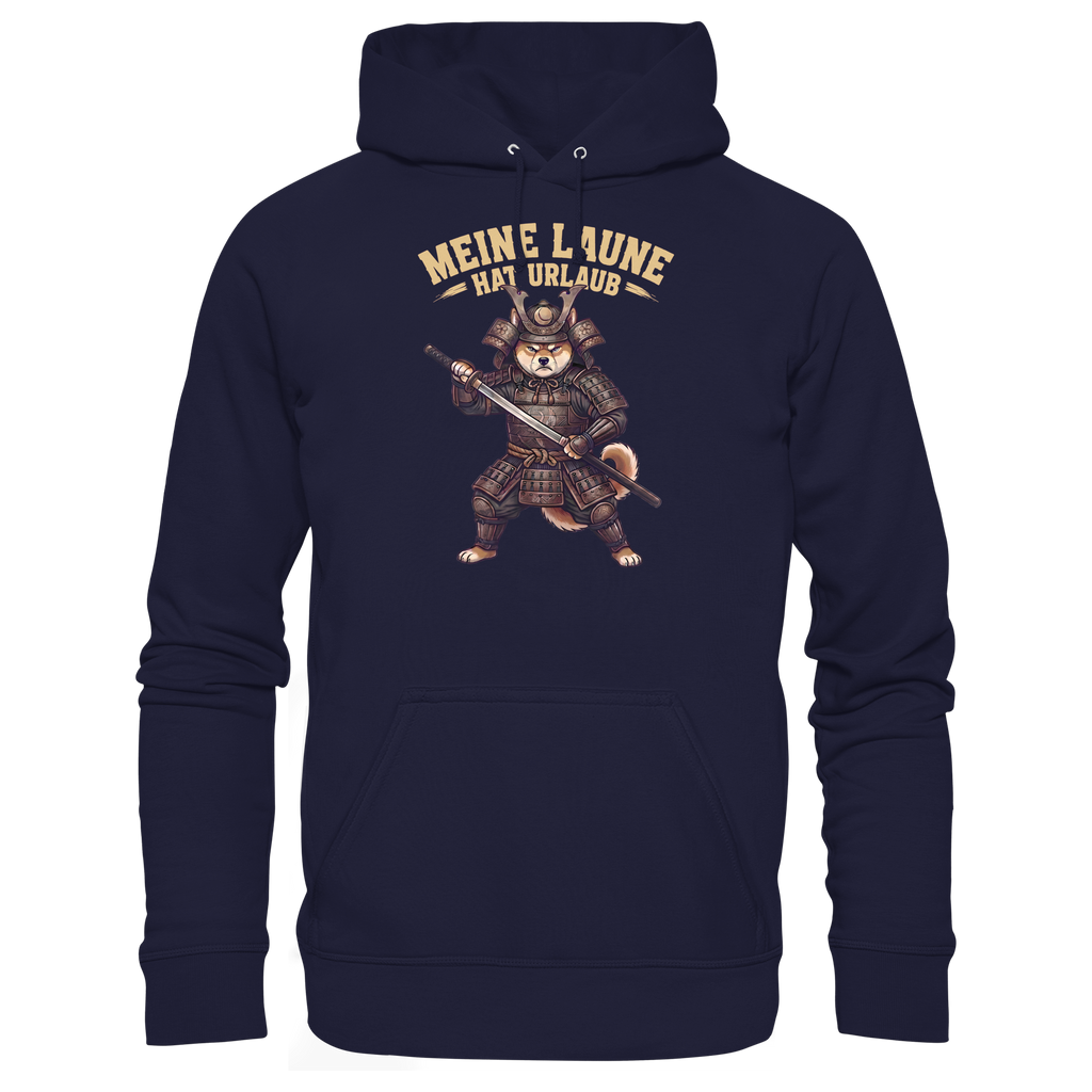 Meine Laune hat Urlaub – Lustiger Shiba Samurai Hund - Basic Unisex Hoodie