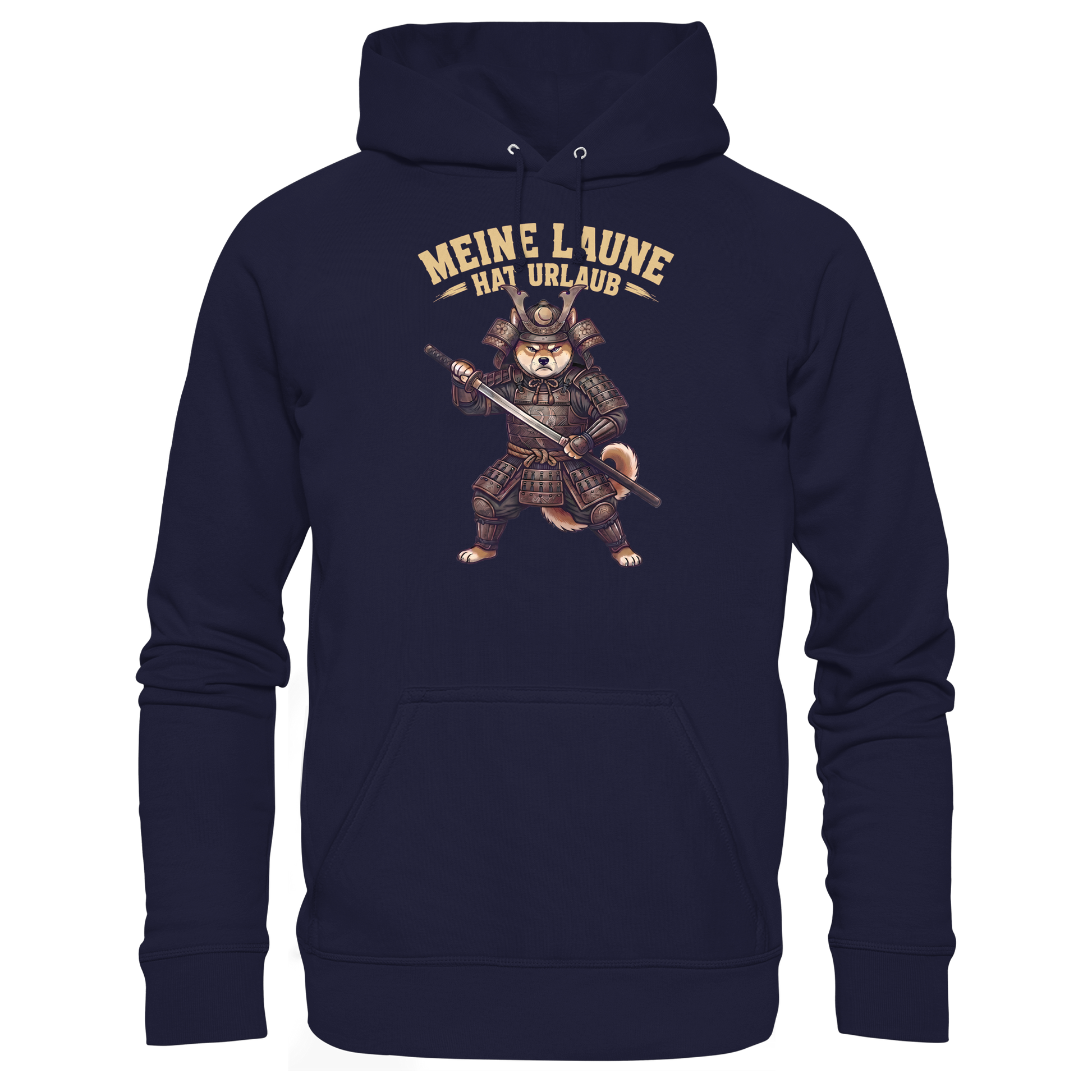 Meine Laune hat Urlaub – Lustiger Shiba Samurai Hund - Basic Unisex Hoodie