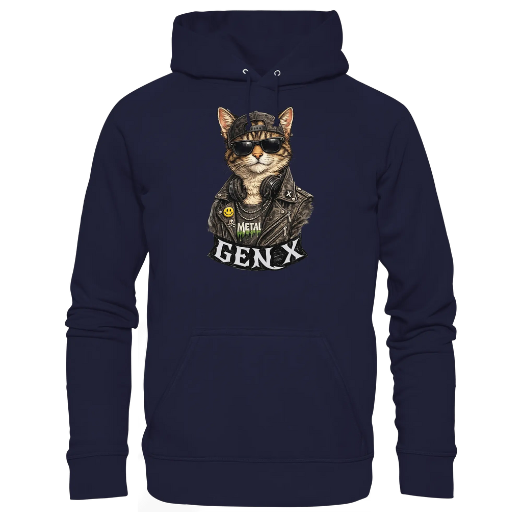 GEN X Funny Punk Cat - Basic Unisex Hoodie - PAWentura