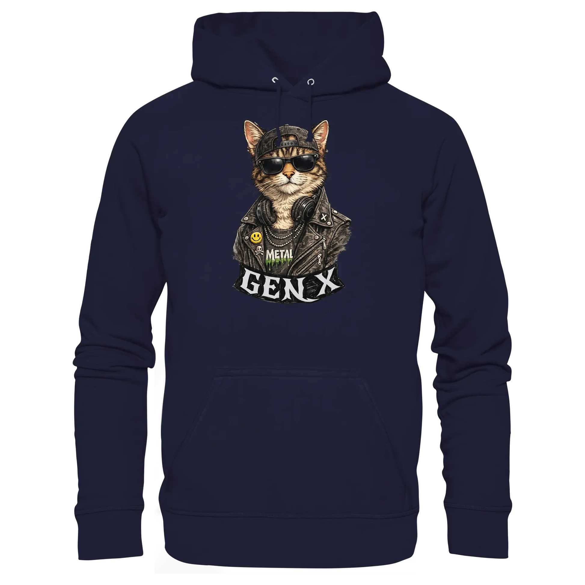 GEN X Funny Punk Cat - Basic Unisex Hoodie - PAWentura