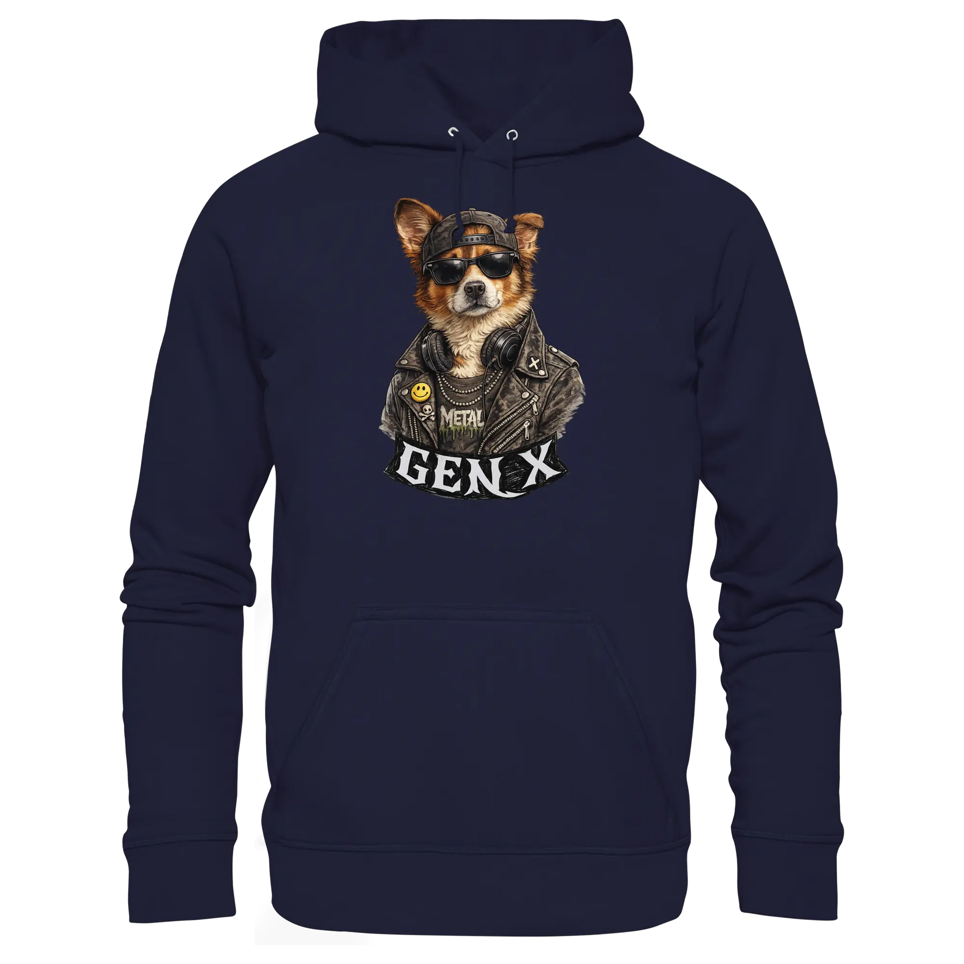 GEN X Funny Punk Dog 80s - Basic Unisex Hoodie - PAWentura