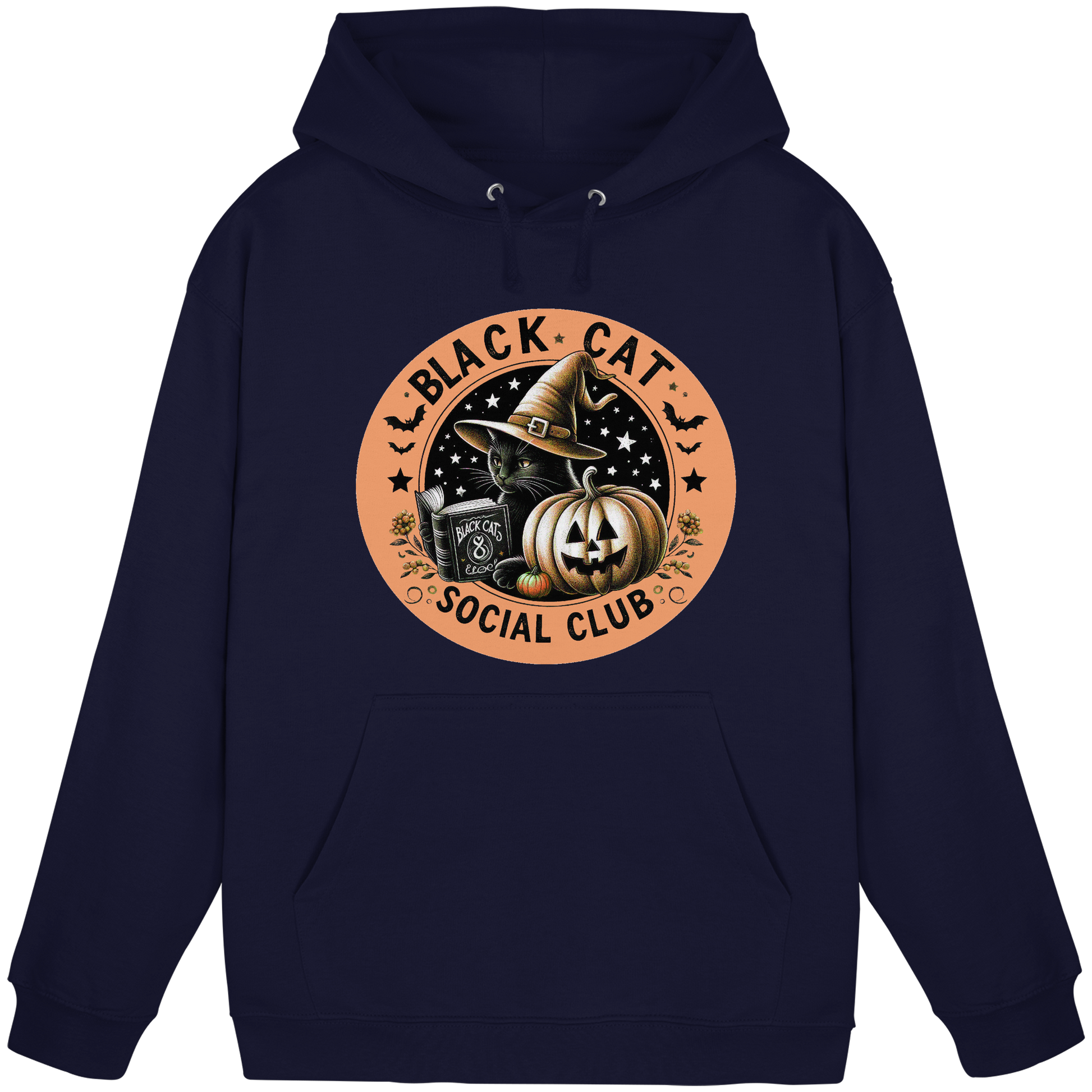 Halloween Black Cat Social Club - Basic Unisex Hoodie