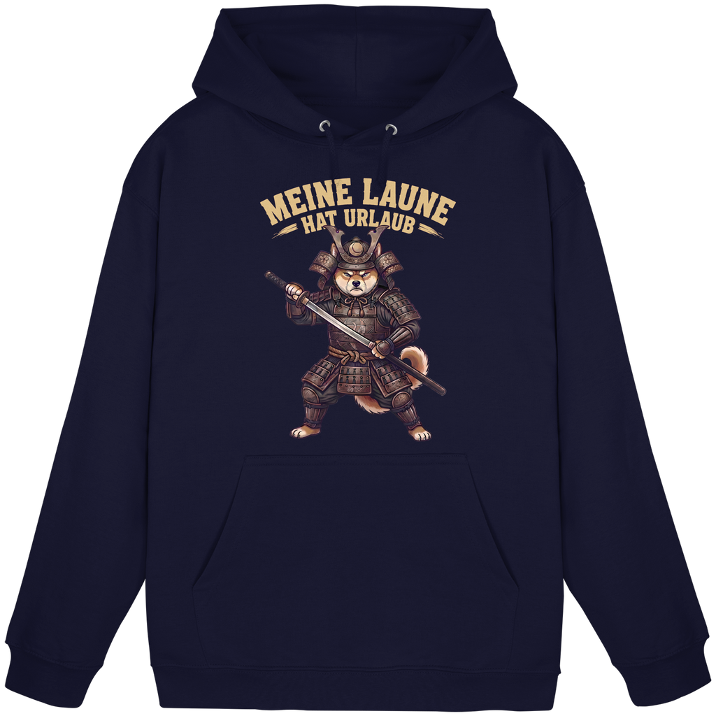 Meine Laune hat Urlaub – Lustiger Shiba Samurai Hund - Basic Unisex Hoodie