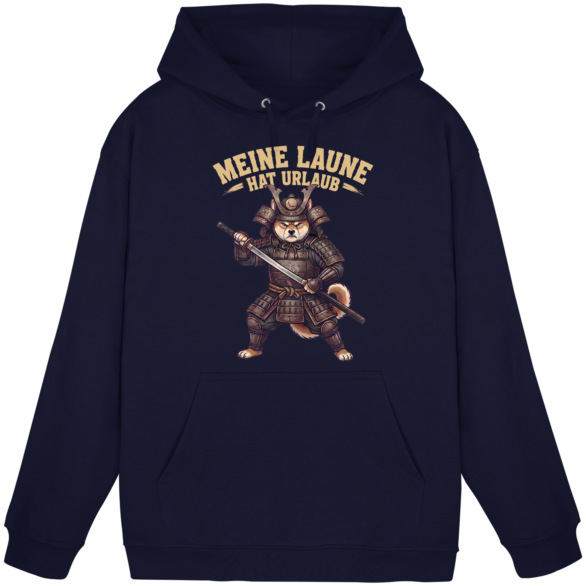 Meine Laune hat Urlaub – Lustiger Shiba Samurai Hund - Basic Unisex Hoodie