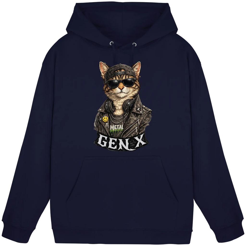 GEN X Funny Punk Cat - Basic Unisex Hoodie - PAWentura