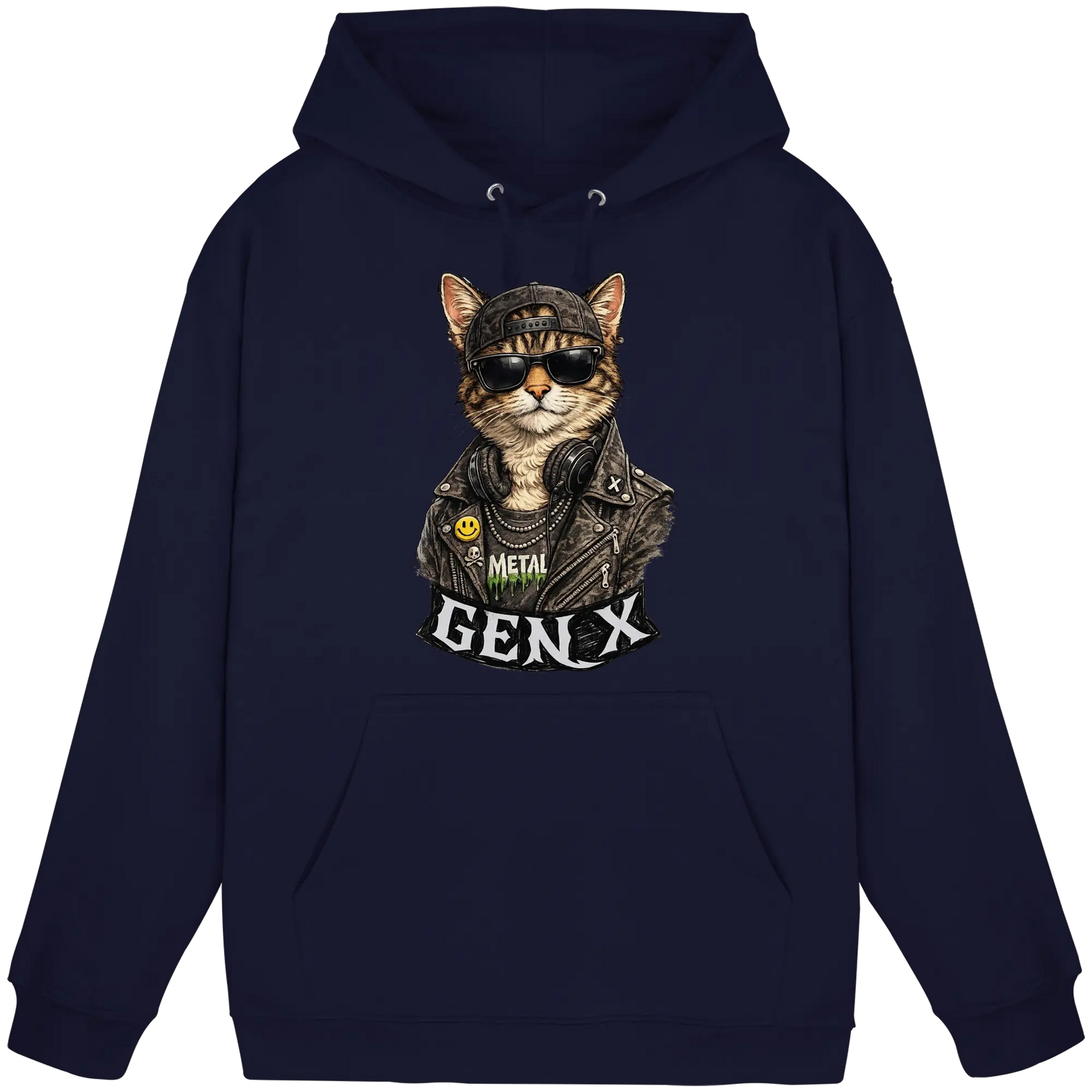 GEN X Funny Punk Cat - Basic Unisex Hoodie - PAWentura
