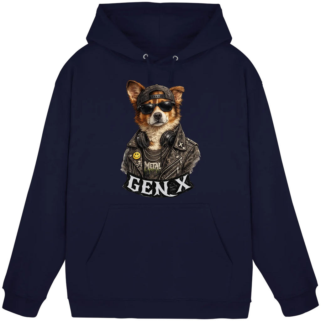 GEN X Funny Punk Dog 80s - Basic Unisex Hoodie - PAWentura