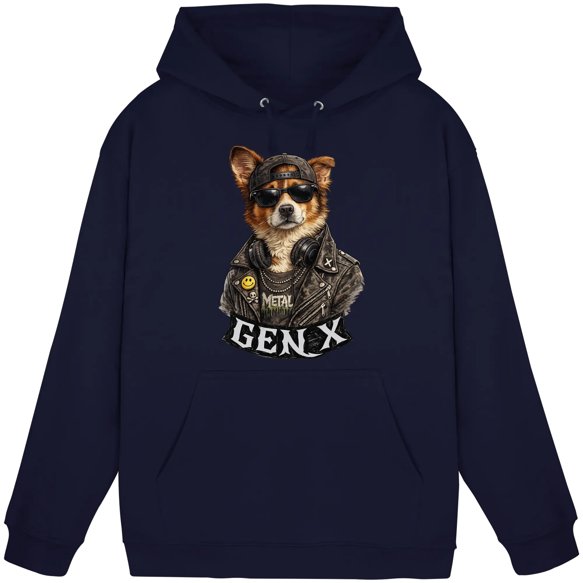 GEN X Funny Punk Dog 80s - Basic Unisex Hoodie - PAWentura