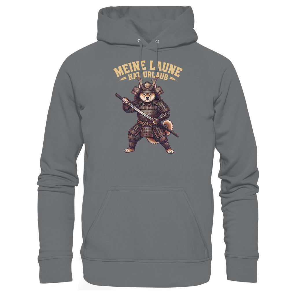 Meine Laune hat Urlaub – Lustiger Shiba Samurai Hund - Basic Unisex Hoodie