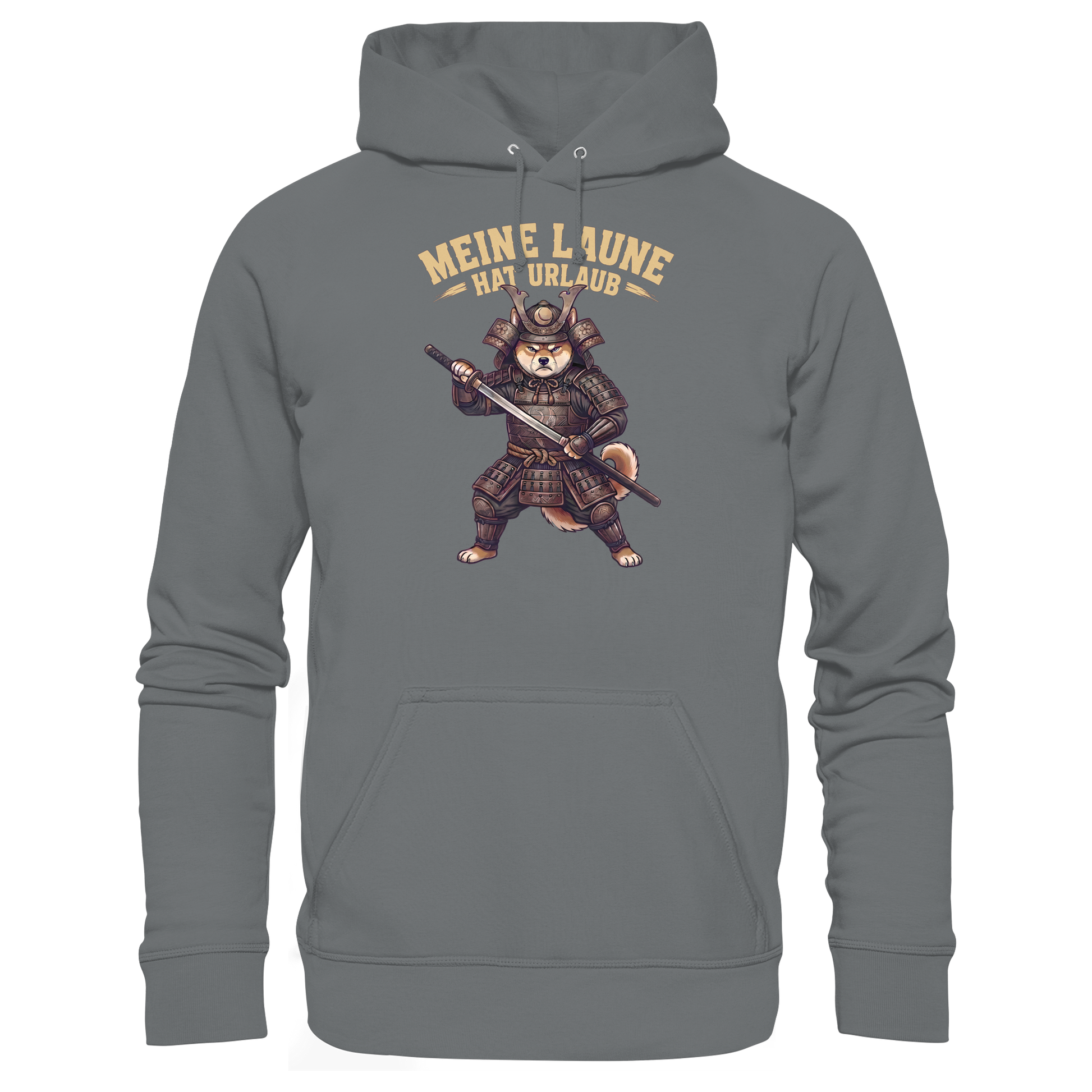 Meine Laune hat Urlaub – Lustiger Shiba Samurai Hund - Basic Unisex Hoodie