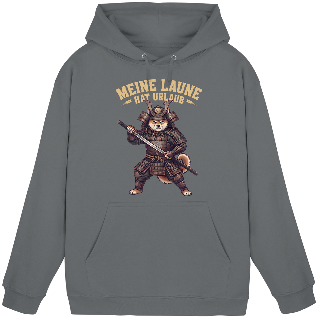 Meine Laune hat Urlaub – Lustiger Shiba Samurai Hund - Basic Unisex Hoodie