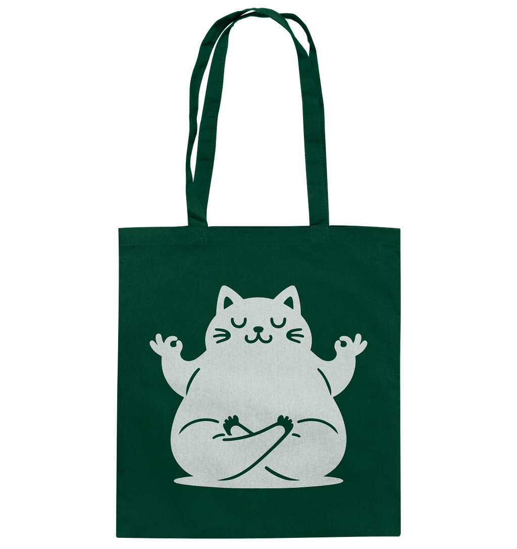 Lustige Yoga Katze - personalisierbar - Baumwolltasche