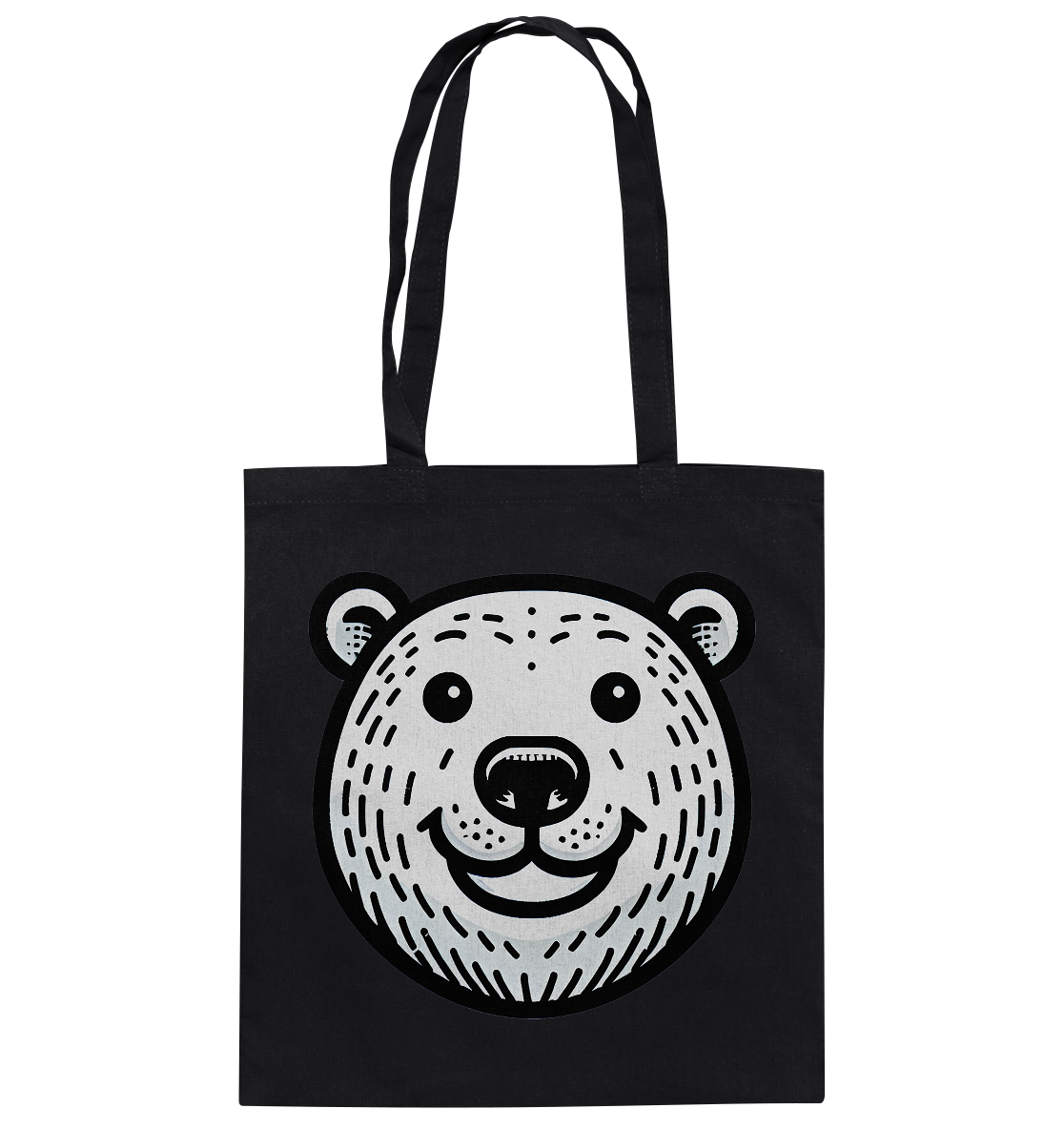 Lustiges Eisbär Gesicht   - personalisierbar  - Baumwolltasche